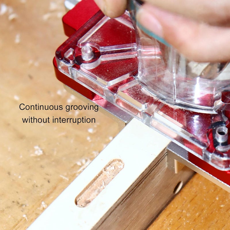 Sunisfa Wood Router Slotting Locator 2 in 1 Thickened Aluminum Alloy Clear Scale Woodworking Router Slotting Bracket - Image 4